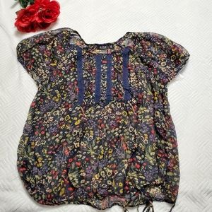A.N.A Black Foral Blouse
